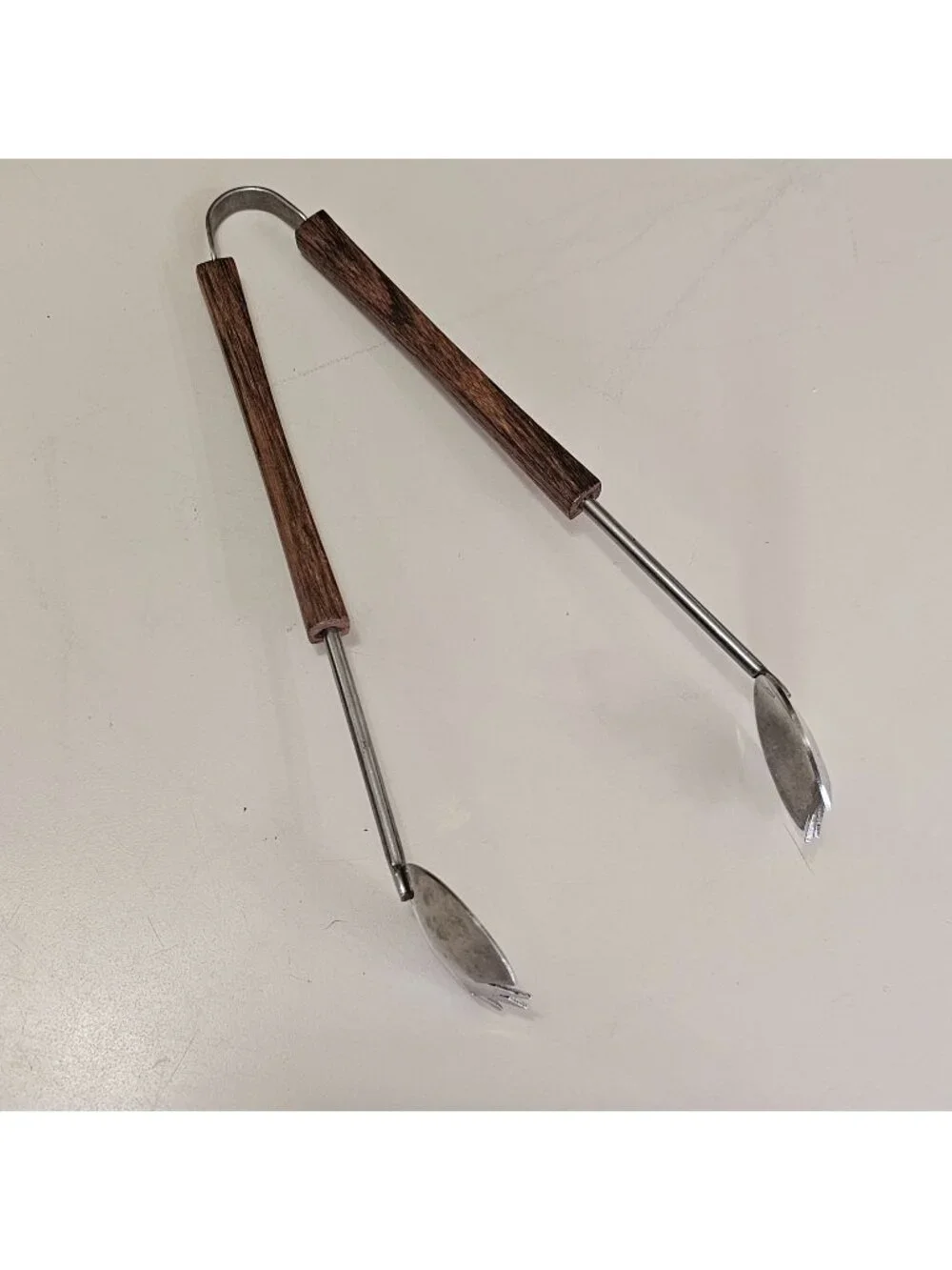 Teak Wood Stainless Steel Ice Tongs 8